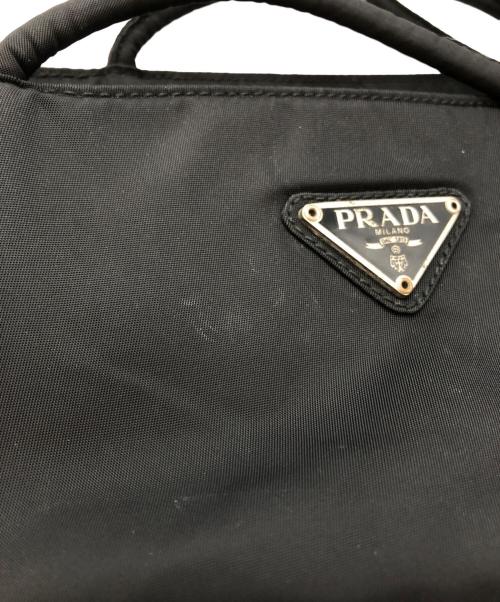 PRADA（プラダ）PRADA (プラダ) ロゴプレートナイロントートバッグ ブラックの古着・服飾アイテム