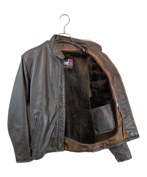 Schott（ショット）Schott (ショット) ライナー付シングルライダースジャケット ブラウン サイズ:36の古着・服飾アイテム