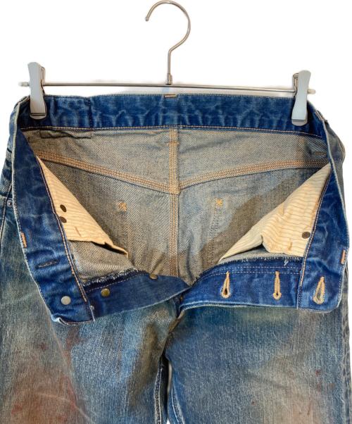 BY GLAD HAND（バイ グラッド ハンド）BY GLAD HAND (バイ グラッド ハンド) ペイント加工デニムパンツ ブルー サイズ:32の古着・服飾アイテム