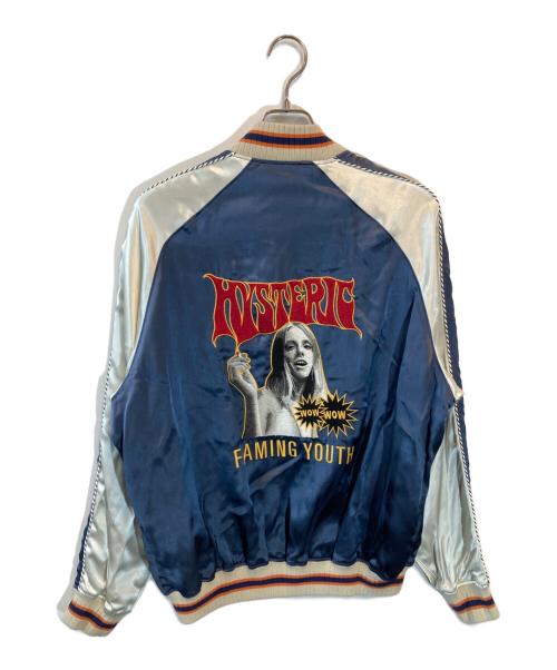 Hysteric Glamour（ヒステリックグラマー）Hysteric Glamour (ヒステリックグラマー) FLAMING YOUTH フレーミングユース 白虎 刺繍 スカジャン ネイビー サイズ:XLの古着・服飾アイテム