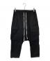 RICK OWENS（リックオウエンス）の古着「クロップド サルエルパンツ」｜ブラック