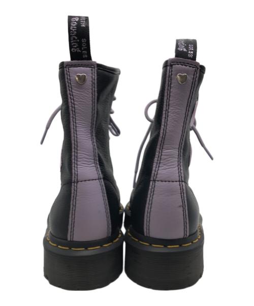 Dr.Martens（ドクターマーチン）Dr.Martens (ドクターマーチン) 8ホールブーツ ブラック×パープル サイズ:UK7の古着・服飾アイテム