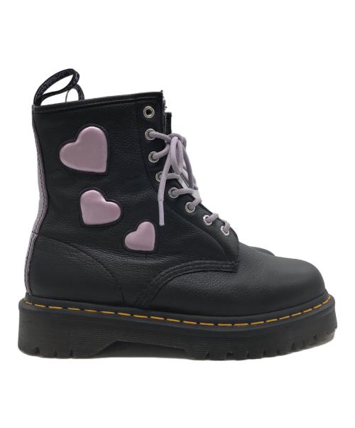 Dr.Martens（ドクターマーチン）Dr.Martens (ドクターマーチン) 8ホールブーツ ブラック×パープル サイズ:UK7の古着・服飾アイテム
