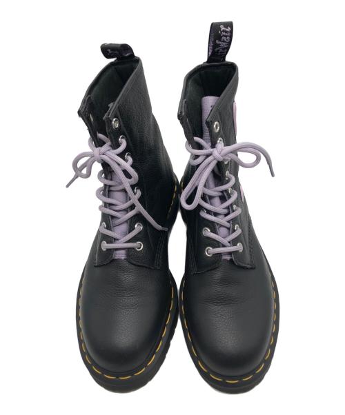 Dr.Martens（ドクターマーチン）Dr.Martens (ドクターマーチン) 8ホールブーツ ブラック×パープル サイズ:UK7の古着・服飾アイテム