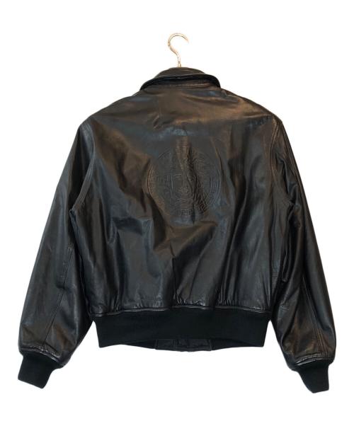 VERSACE JEANS COUTURE（ヴェルサーチ ジーンズクチュール）VERSACE JEANS COUTURE (ヴェルサーチ ジーンズクチュール) リバーシブルレザーボンバージャケット ブラック サイズ:Lの古着・服飾アイテム