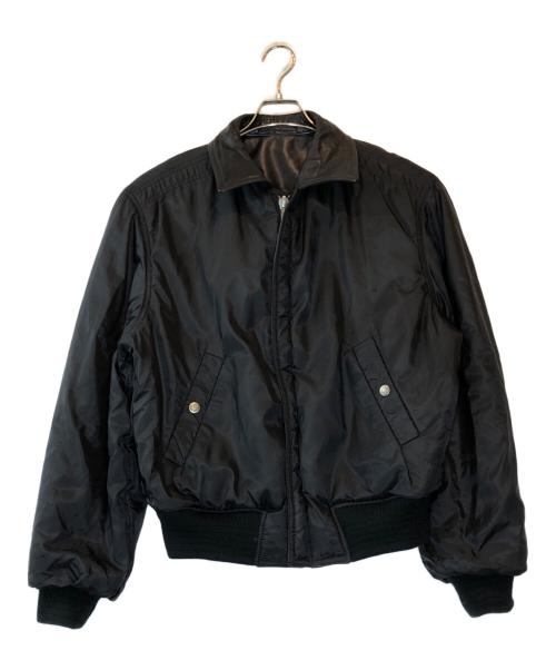 VERSACE JEANS COUTURE（ヴェルサーチ ジーンズクチュール）VERSACE JEANS COUTURE (ヴェルサーチ ジーンズクチュール) リバーシブルレザーボンバージャケット ブラック サイズ:Lの古着・服飾アイテム