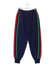 GUCCI（グッチ）の古着「サイドラインニットパンツ」｜ネイビー