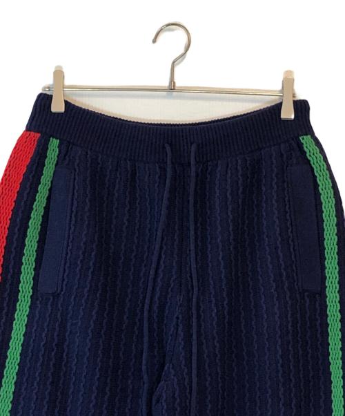 GUCCI（グッチ）GUCCI (グッチ) サイドラインニットパンツ ネイビー サイズ:Mの古着・服飾アイテム