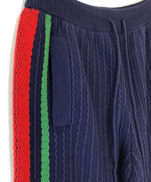 GUCCI（グッチ）GUCCI (グッチ) サイドラインニットパンツ ネイビー サイズ:Mの古着・服飾アイテム