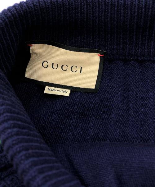 GUCCI（グッチ）GUCCI (グッチ) サイドラインニットパンツ ネイビー サイズ:Mの古着・服飾アイテム