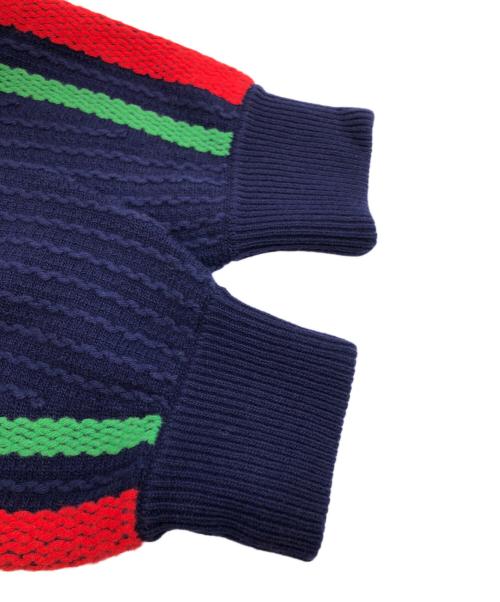 GUCCI（グッチ）GUCCI (グッチ) サイドラインニットパンツ ネイビー サイズ:Mの古着・服飾アイテム