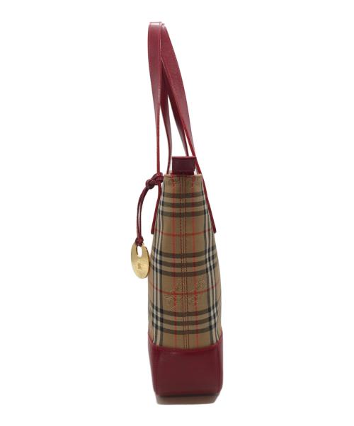 Burberry's（バーバリーズ）Burberry's (バーバリーズ) ノヴァチェックトートバッグ レッドの古着・服飾アイテム