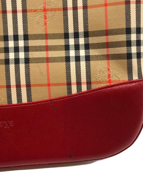 Burberry's（バーバリーズ）Burberry's (バーバリーズ) ノヴァチェックトートバッグ レッドの古着・服飾アイテム
