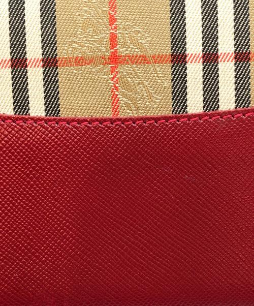 Burberry's（バーバリーズ）Burberry's (バーバリーズ) ノヴァチェックトートバッグ レッドの古着・服飾アイテム