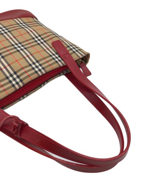 Burberry's（バーバリーズ）Burberry's (バーバリーズ) ノヴァチェックトートバッグ レッドの古着・服飾アイテム