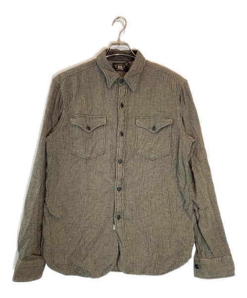 RRL（ダブルアールエル）RRL (ダブルアールエル) 千鳥格子柄長袖シャツ ベージュ サイズ:Mの古着・服飾アイテム