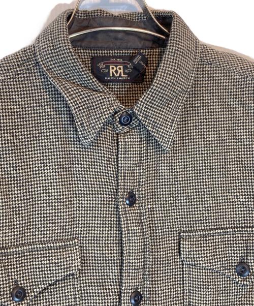 RRL（ダブルアールエル）RRL (ダブルアールエル) 千鳥格子柄長袖シャツ ベージュ サイズ:Mの古着・服飾アイテム
