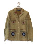 RALPH LAURENラルフローレン）の古着「ディアスキンウェスタンジャケット」｜ベージュ