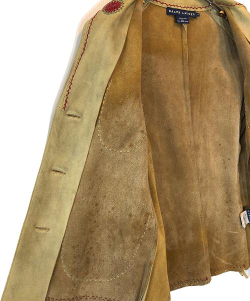 RALPH LAUREN（ラルフローレン）RALPH LAUREN (ラルフローレン) ディアスキンウェスタンジャケット ベージュ サイズ:Sの古着・服飾アイテム