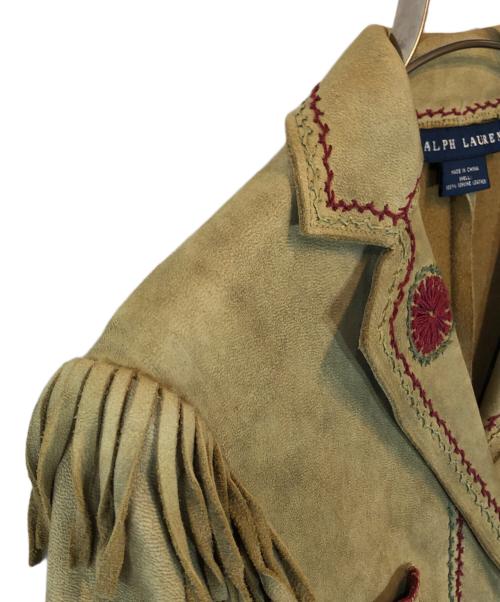 RALPH LAUREN（ラルフローレン）RALPH LAUREN (ラルフローレン) ディアスキンウェスタンジャケット ベージュ サイズ:Sの古着・服飾アイテム