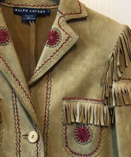 RALPH LAUREN（ラルフローレン）RALPH LAUREN (ラルフローレン) ディアスキンウェスタンジャケット ベージュ サイズ:Sの古着・服飾アイテム