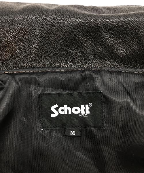 Schott（ショット）Schott (ショット) ゴート ニュービー レザージャケット ブラック サイズ:Mの古着・服飾アイテム