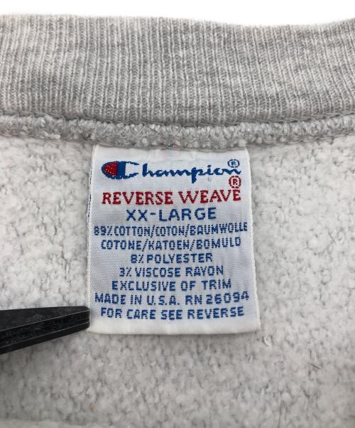 Champion REVERSE WEAVE（チャンピオン リバース ウィーブ）Champion REVERSE WEAVE (チャンピオン リバース ウィーブ) 4段プリント リバースウィーブスウェット グレー サイズ:XX-LARGEの古着・服飾アイテム