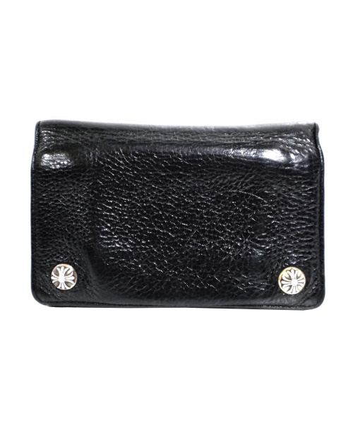 CHROME HEARTS（クロムハーツ）CHROME HEARTS (クロムハーツ) 2ジップクロスボール二つ折り財布 ブラック 2ZIP BLACKの古着・服飾アイテム