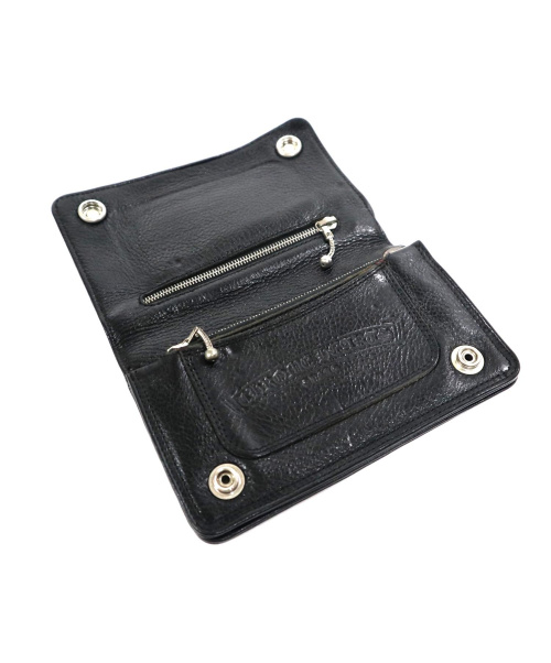 CHROME HEARTS（クロムハーツ）CHROME HEARTS (クロムハーツ) 2ジップクロスボール二つ折り財布 ブラック 2ZIP BLACKの古着・服飾アイテム