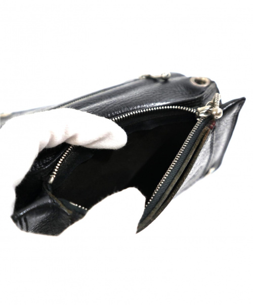 CHROME HEARTS（クロムハーツ）CHROME HEARTS (クロムハーツ) 2ジップクロスボール二つ折り財布 ブラック 2ZIP BLACKの古着・服飾アイテム