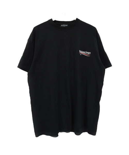 BALENCIAGA（バレンシアガ）BALENCIAGA (バレンシアガ) キャンペーンロゴプリントTシャツ ブラック サイズ:S 17AW 486032 TWK28の古着・服飾アイテム