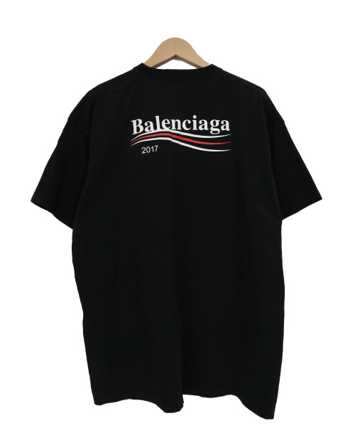 BALENCIAGA（バレンシアガ）BALENCIAGA (バレンシアガ) キャンペーンロゴプリントTシャツ ブラック サイズ:S 17AW 486032 TWK28の古着・服飾アイテム