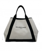 BALENCIAGAバレンシアガ）の古着「ネイビーカバスMトートバッグ」｜ベージュ