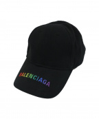 BALENCIAGAバレンシアガ）の古着「レインボーロゴベースボールキャップ」｜ブラック