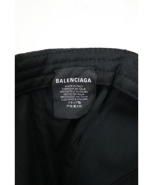 BALENCIAGA（バレンシアガ）BALENCIAGA (バレンシアガ) レインボーロゴベースボールキャップ ブラック サイズ:Lの古着・服飾アイテム