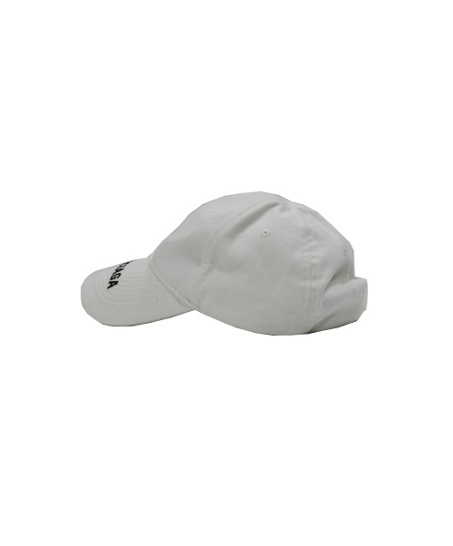 BALENCIAGA（バレンシアガ）BALENCIAGA (バレンシアガ) ロゴベースボールキャップ ホワイト×ブラック サイズ:Ｌの古着・服飾アイテム