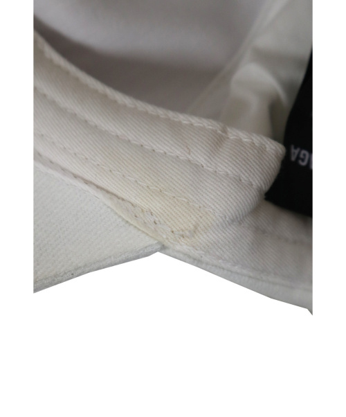 BALENCIAGA（バレンシアガ）BALENCIAGA (バレンシアガ) ロゴベースボールキャップ ホワイト×ブラック サイズ:Ｌの古着・服飾アイテム