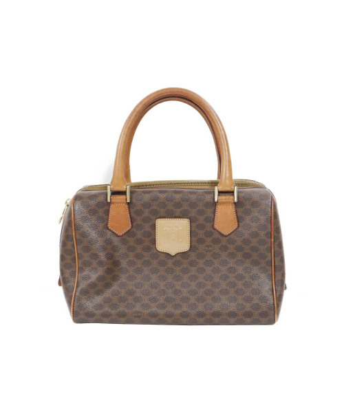 CELINE（セリーヌ）CELINE (セリーヌ) マカダム柄ミニボストンハンドバッグ ブラウン サイズ:下記参照 M12の古着・服飾アイテム