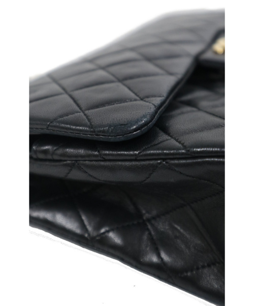 CHANEL（シャネル）CHANEL (シャネル) 90sダブルフラップチェーントートバッグ ブラック サイズ:下記参照 マトラッセの古着・服飾アイテム