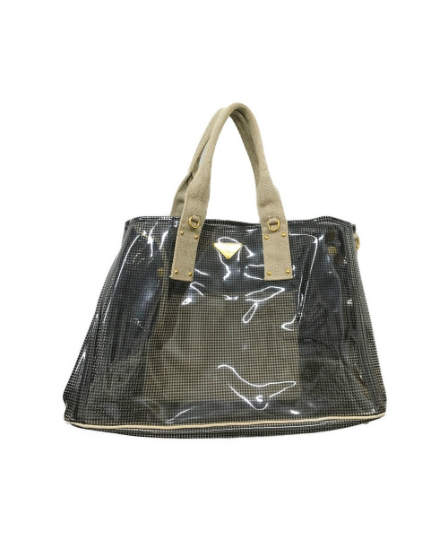 PRADA（プラダ）PRADA (プラダ) PVC2WAYトートバッグ グレー サイズ:下記参照 180の古着・服飾アイテム