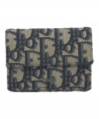 Diorディオール）の古着「オブリークジャガード3つ折り財布」｜ベージュ×ブラック