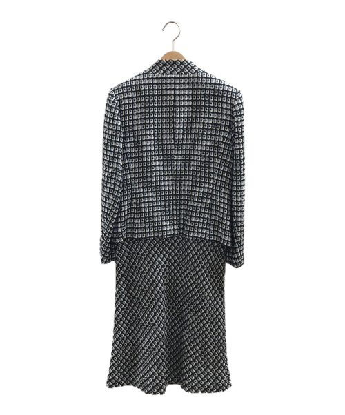 BALENCIAGA（バレンシアガ）BALENCIAGA (バレンシアガ) [古着]ヴィンテージセットアップワンピース ブルー×ブラック サイズ:40の古着・服飾アイテム