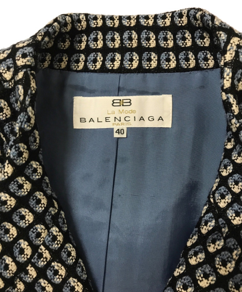 BALENCIAGA（バレンシアガ）BALENCIAGA (バレンシアガ) [古着]ヴィンテージセットアップワンピース ブルー×ブラック サイズ:40の古着・服飾アイテム