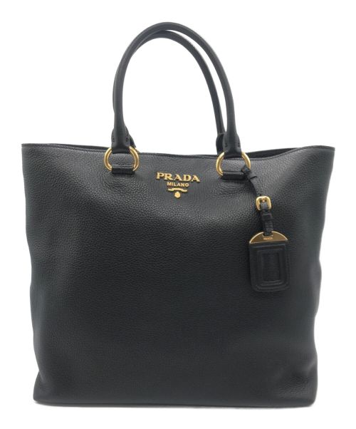 PRADA（プラダ）PRADA (プラダ) レザートートバッグ ブラック（NERO）の古着・服飾アイテム