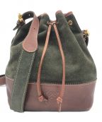 LOEWEロエベ）の古着「オールドアナグラムスウェードショルダーバッグ」｜オリーブ