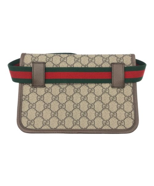 GUCCI（グッチ）GUCCI (グッチ) GGスプリーム ベルトバッグ ベージュ×ブラウンの古着・服飾アイテム