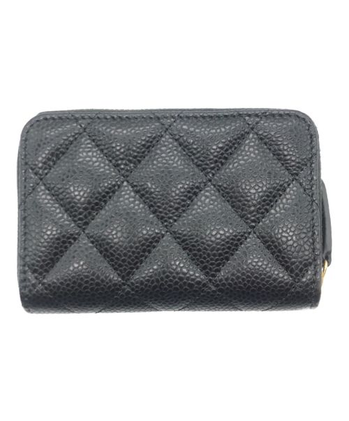 CHANEL（シャネル）CHANEL (シャネル) キャビアスキンコンパクトコインケース ブラックの古着・服飾アイテム