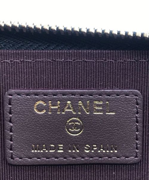 CHANEL（シャネル）CHANEL (シャネル) キャビアスキンコンパクトコインケース ブラックの古着・服飾アイテム