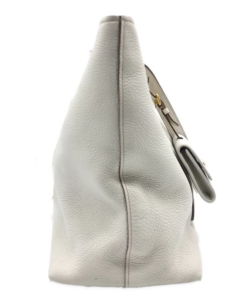 PRADA（プラダ）PRADA (プラダ) レザートートバッグ ホワイト サイズ:-の古着・服飾アイテム