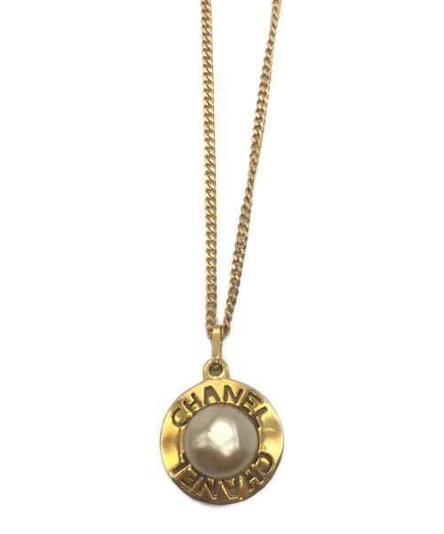 CHANEL（シャネル）CHANEL (シャネル) [古着]ヴィンテージフェイクパールサークルロゴネックレス ゴールドの古着・服飾アイテム